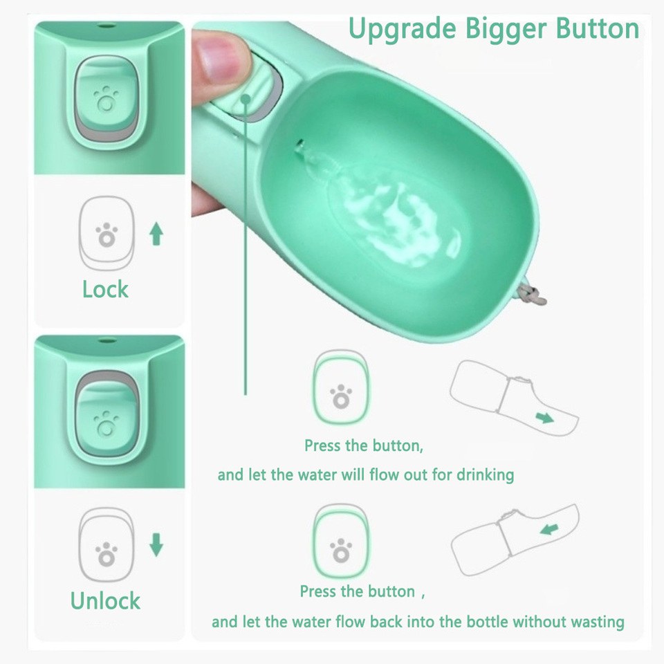 How the water bottle lock and press button works