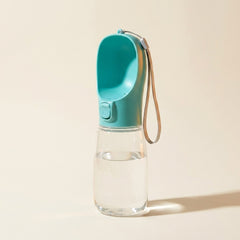 Travel water bottle with integrated bowl