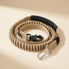 Coiled bungee leash with padded handle
